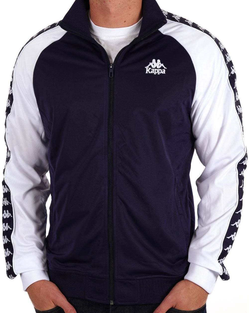 Kappa Uriah Track Top Blue Navy/White