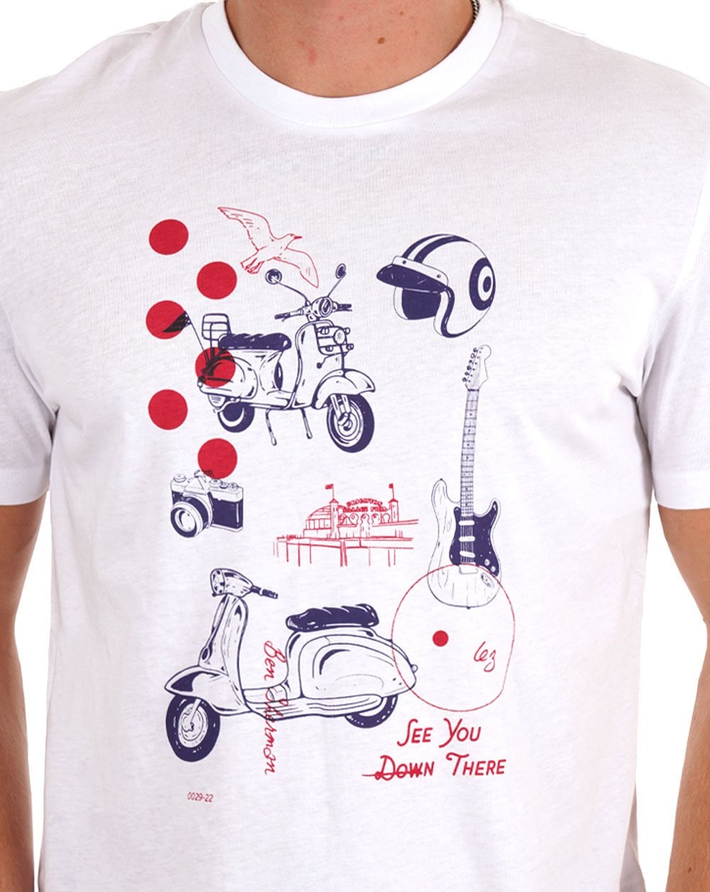 Ben Sherman Sketched Modzine T-shirt White