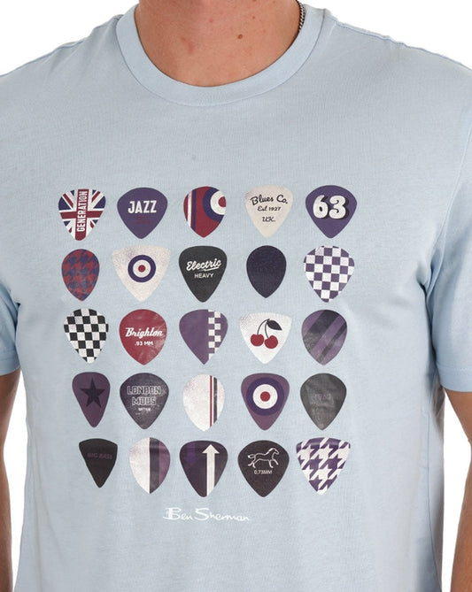 Ben Sherman Ben Sherman Plectrum T-Shirt Himmelblau