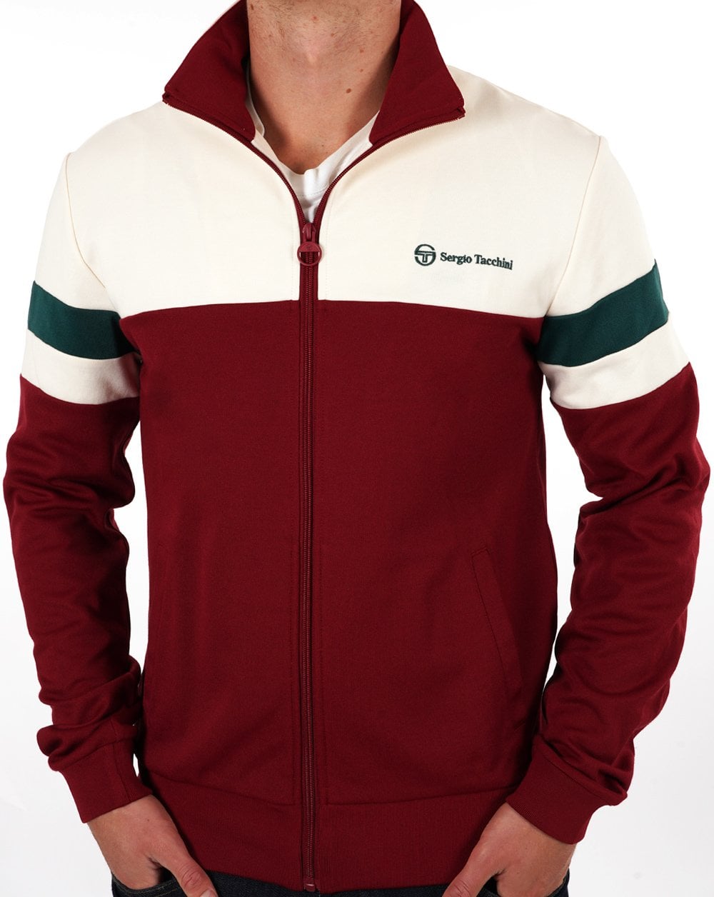 Sergio Tacchini Split Track Top Dp Red Gardenia