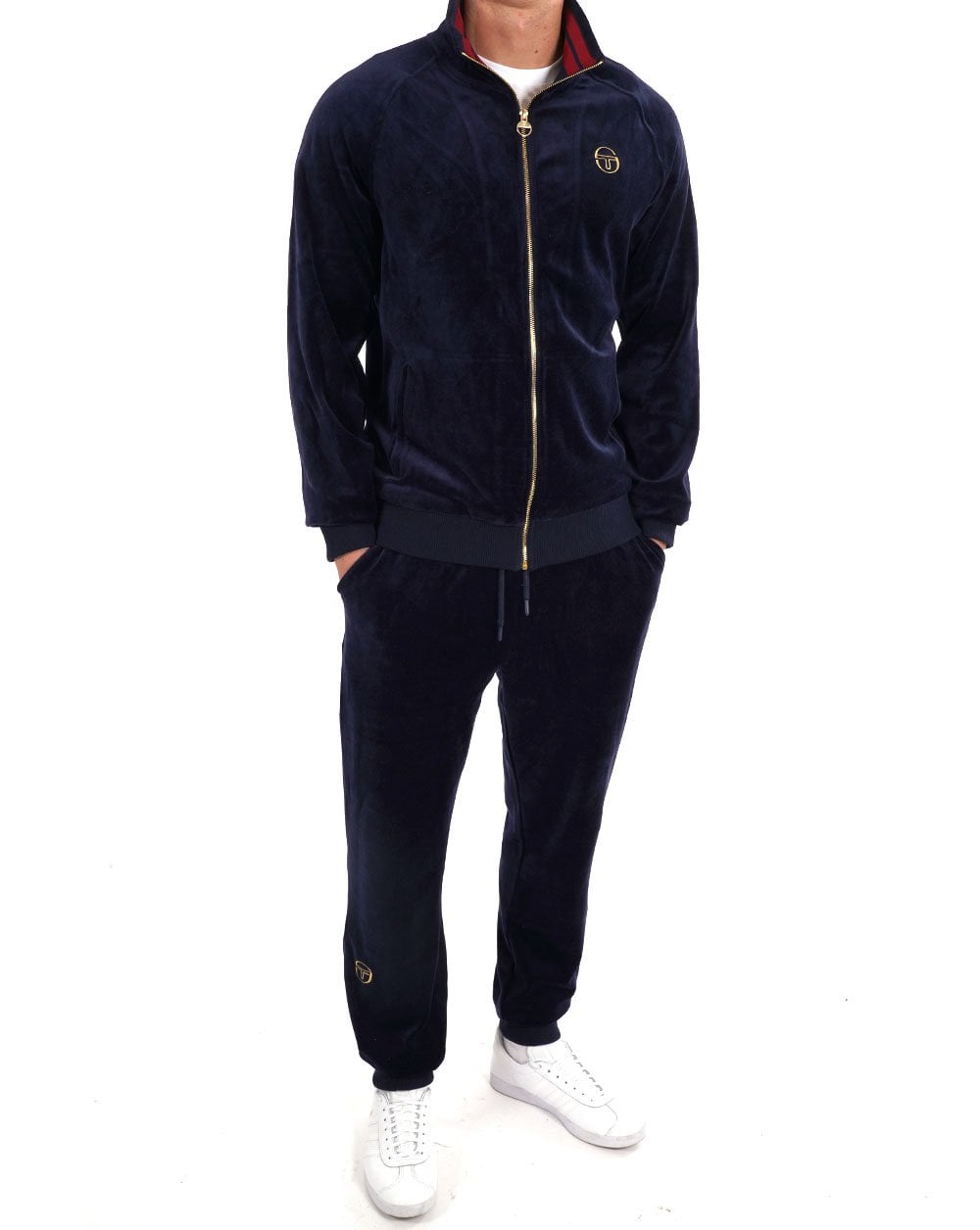 Sergio Tacchini Classic Velour Track Pants Navy