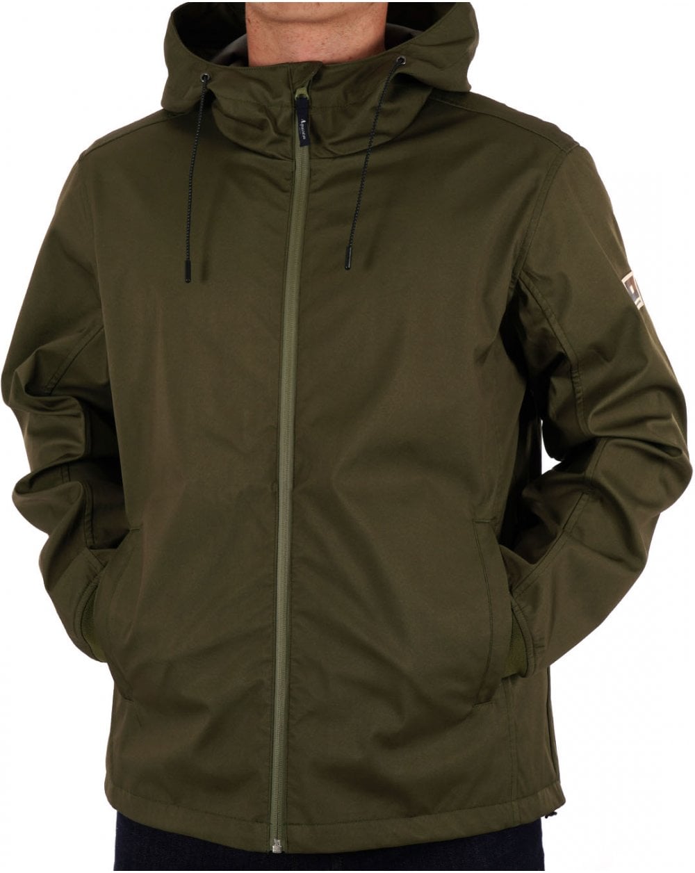 Aquascutum Shell Hybrid Hooded Jacket Army Green