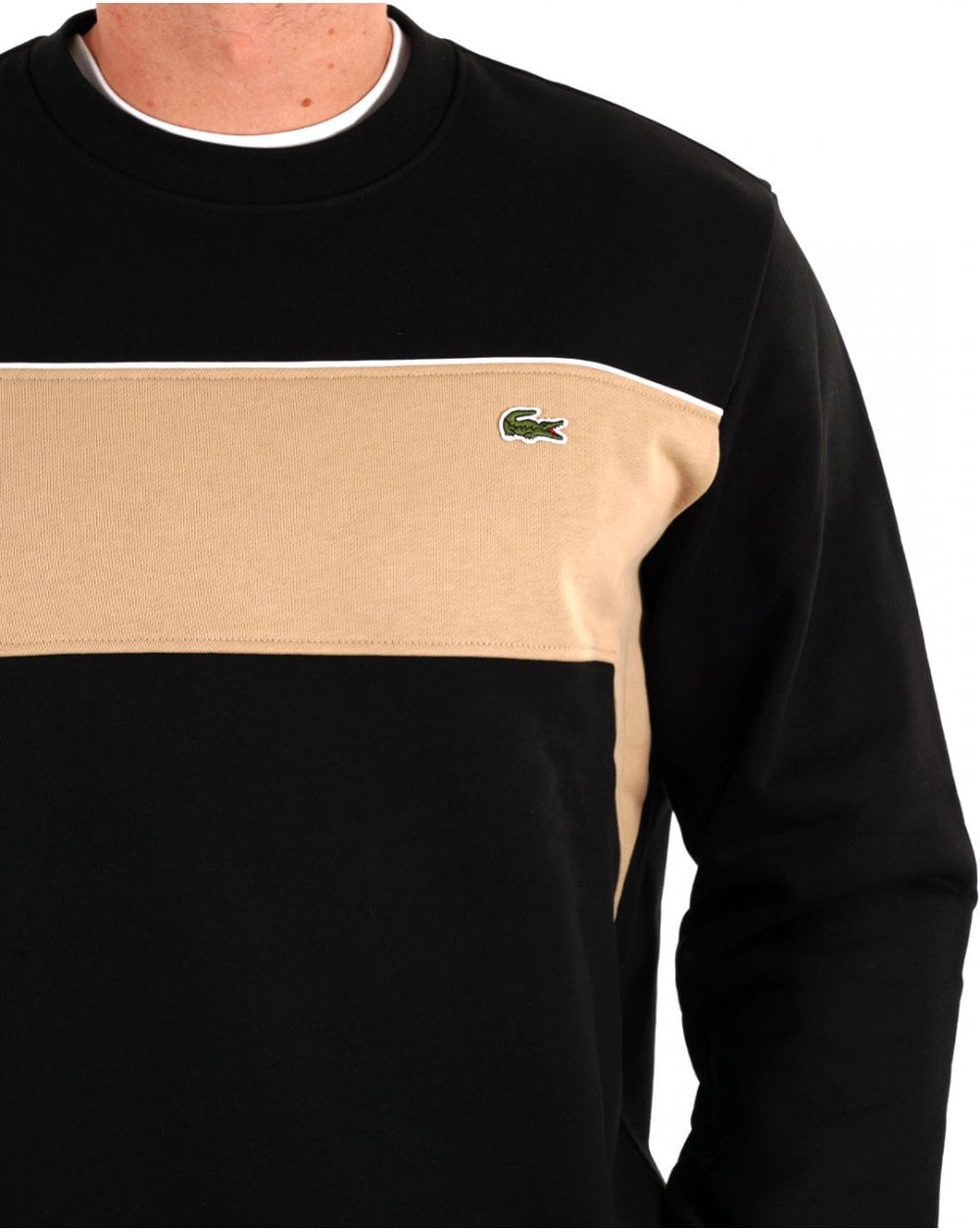 Lacoste Colour Block Sweatshirt Black Sand