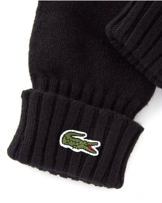 Lacoste Lacoste Wolljersey-Handschuhe Schwarz