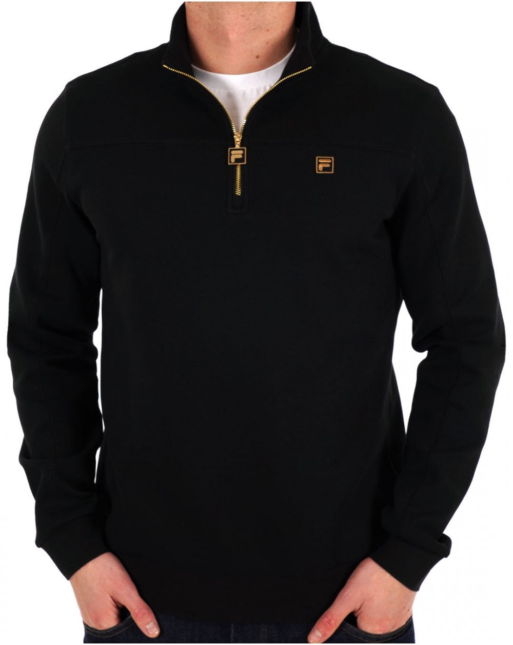 Fila Gold Half Zip Sweatshirt Schwarz