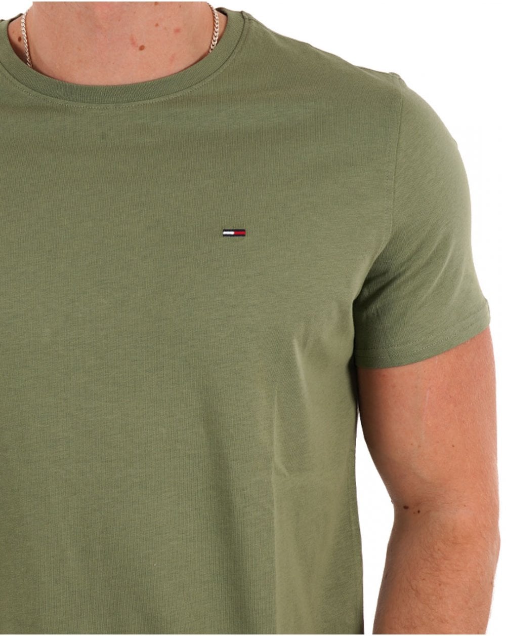 Tommy Jeans Slim Fit T Shirt Aruba Green