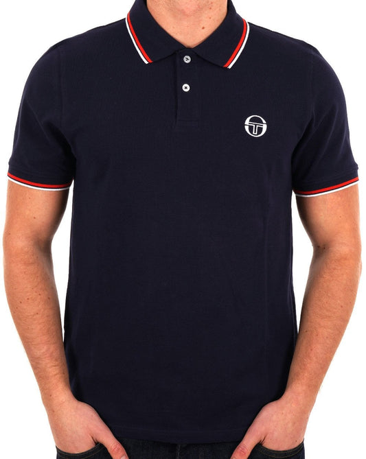 Sergio Tacchini Sergio Tacchini Poloshirt mit Streifen, Marineblau/Rot