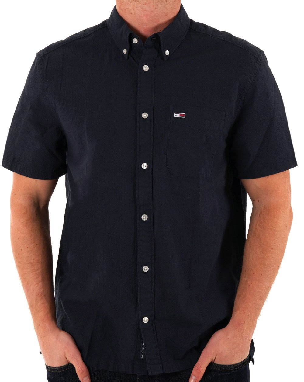 Tommy Jeans Seersucker SS Shirt Dark Navy