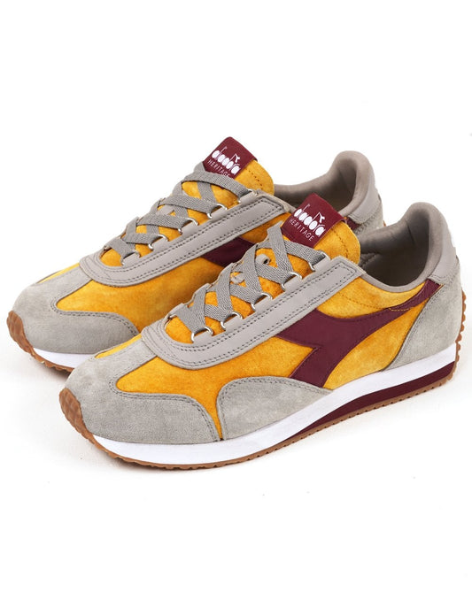 Diadora Diadora Equipe 75 Stone Washed Wildleder-Sneaker in Gelb-Freesie