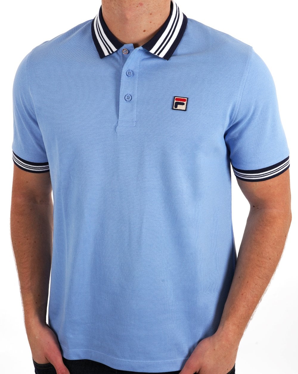 Fila – Poloshirt mit Vintage-Streifen „Vista Blue“
