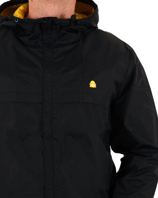 Benetton Benetton Regenjacke mit Kapuze Schwarz/Gelb