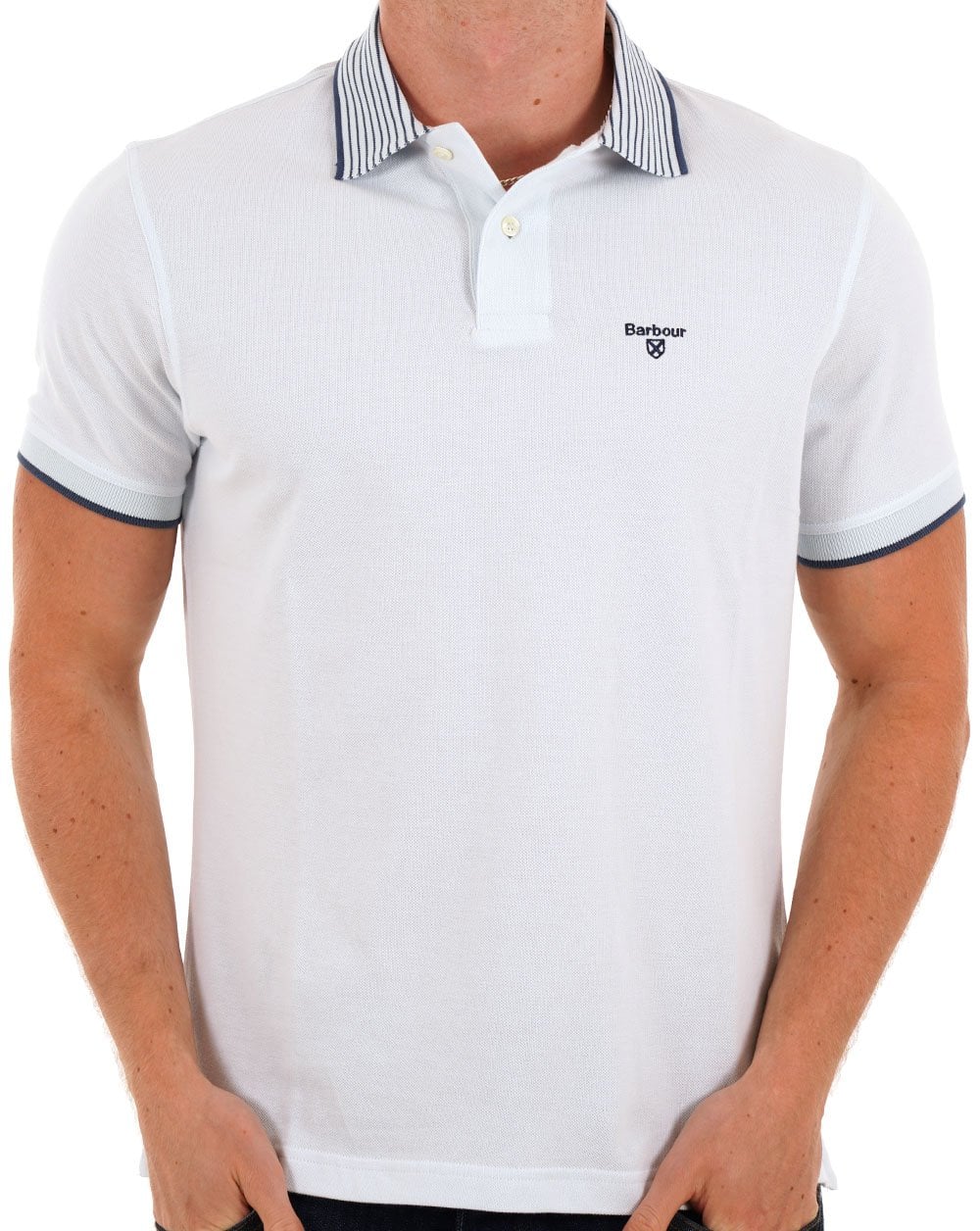 Barbour Denwick Polo Shirt Bleached Blue