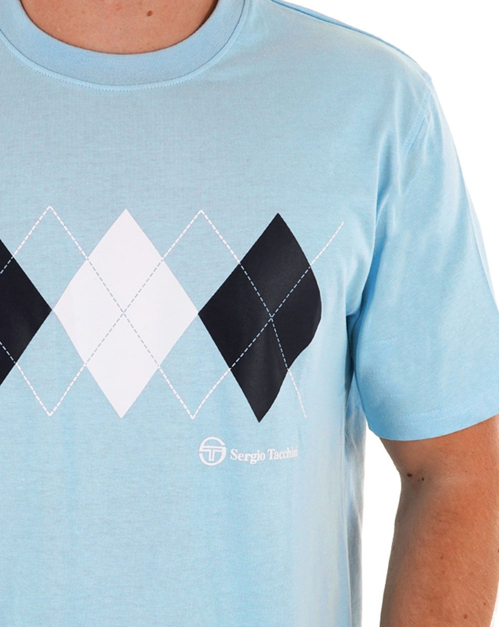 Sergio Tacchini Diamond T-Shirt Himmelblau/Weiß/Marineblau