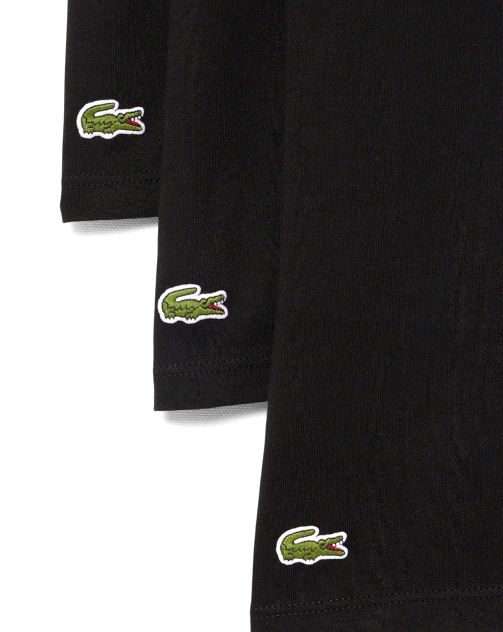 Lacoste – Dreierpack Lounge-T-Shirts in Schwarz
