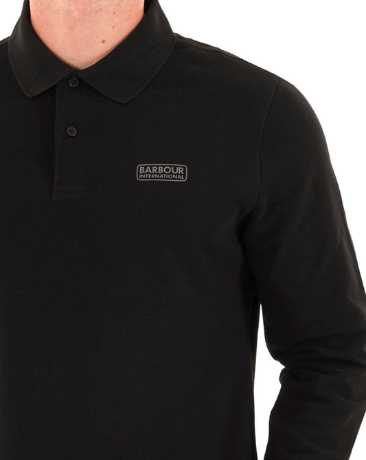 Barbour International Barbour International Langarm-Polo Schwarz/Zinn