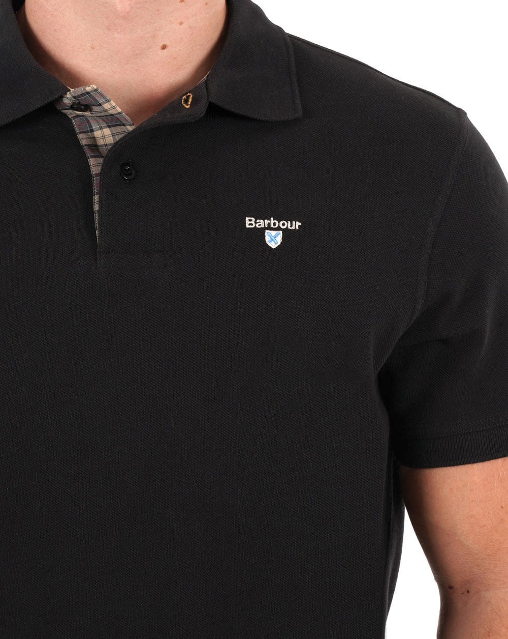 Barbour Tartan Piqué Polo Schwarz 2