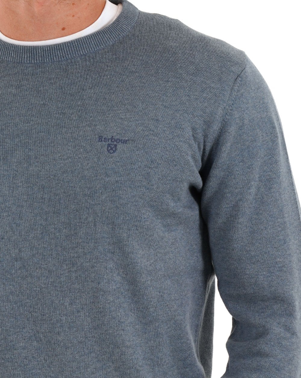 Barbour – Rundhalspullover aus Pima-Baumwolle in Blau