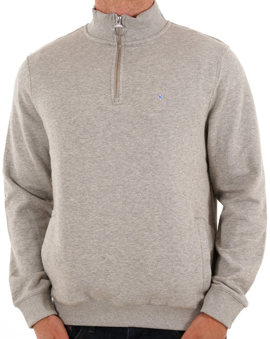 Barbour Barbour – Beckhill – Sweatshirt mit halbem Reißverschluss, Grau meliert