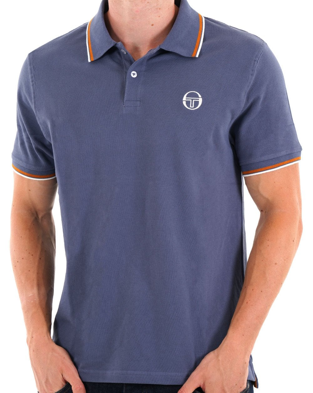 Sergio Tacchini Poloshirt mit Streifen Vintage Indigo