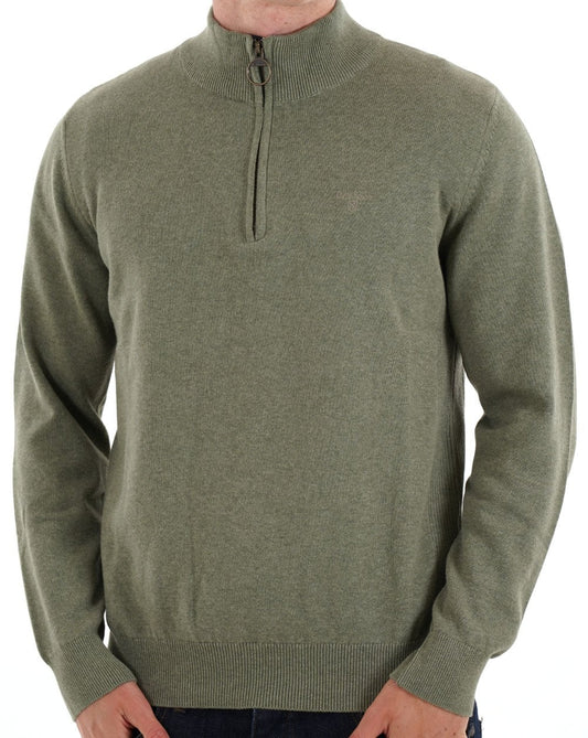 Barbour Barbour Baumwoll-Halbreißverschluss-Strick Thymian
