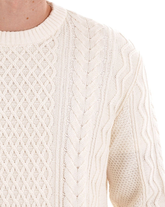 Tommy Jeans Tommy Jeans Badge Cable Knit Pullover Antikweiß