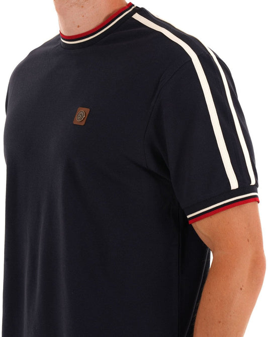 Trojan Trojan Dreifarbiges T-Shirt mit Farbtupfern, Marineblau
