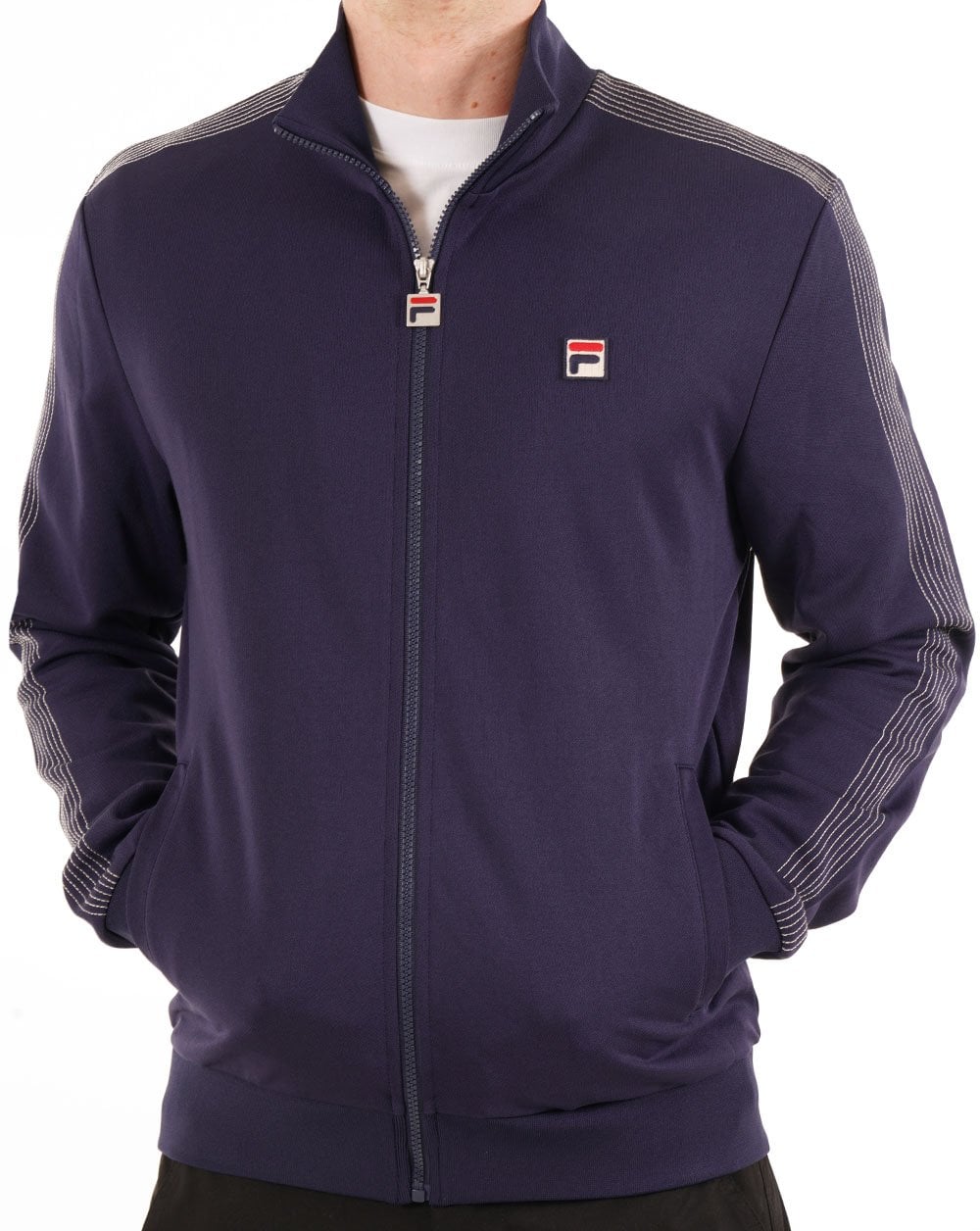 Fila Trainingsjacke mit Vintage-Ziernaht, Marineblau