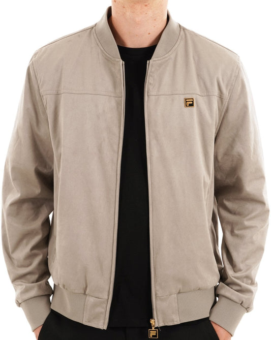 Fila Gold Fila Jacke in Gold-Wildlederoptik, Vintage-Grau