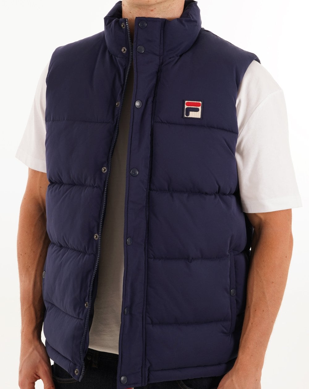 Fila Vintage Blaze Wattierte Weste Marineblau