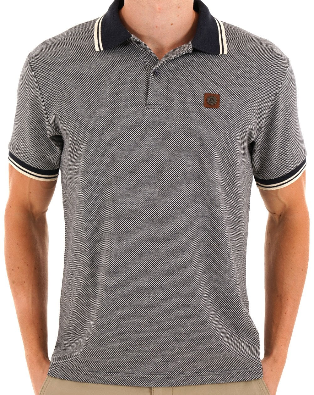Trojan Jacquard Polo Navy