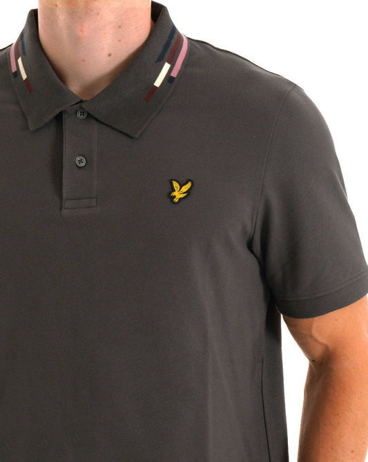 Lyle And Scott Lyle & Scott Poloshirt mit Streifen und Farbtupfern in Gunmetal