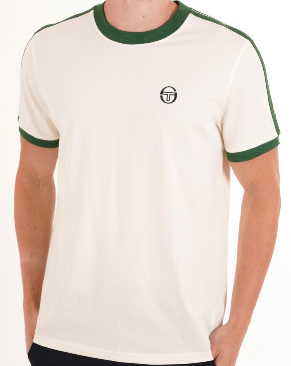Sergio Tacchini Retro Ace T-Shirt Gardenia/Grün