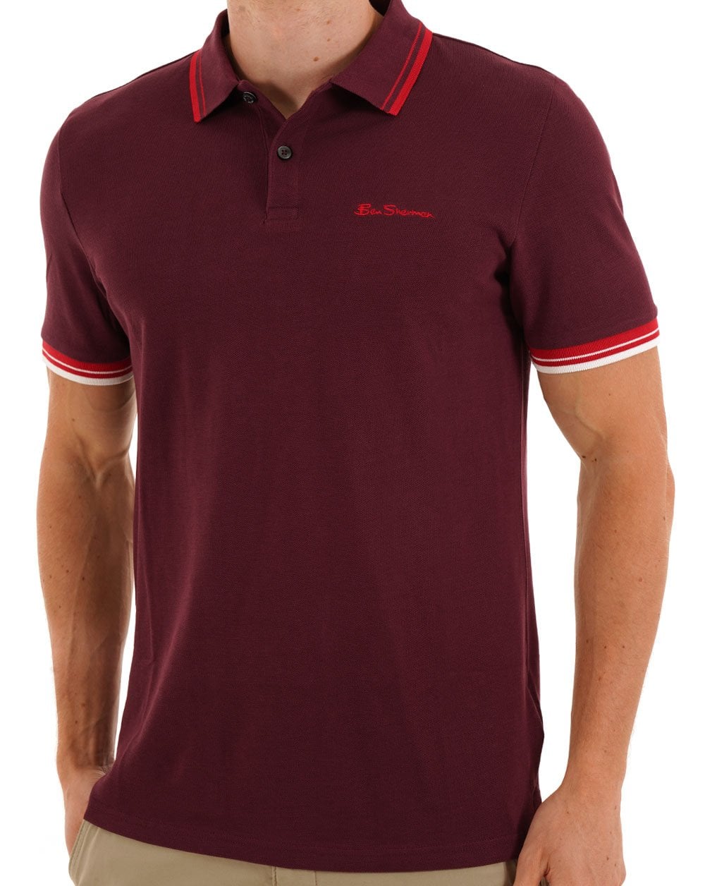 Ben Sherman Signature Piqué Polo Dunkelwein