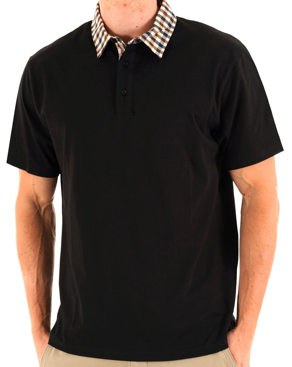 Aquascutum Club Check Polo Schwarz