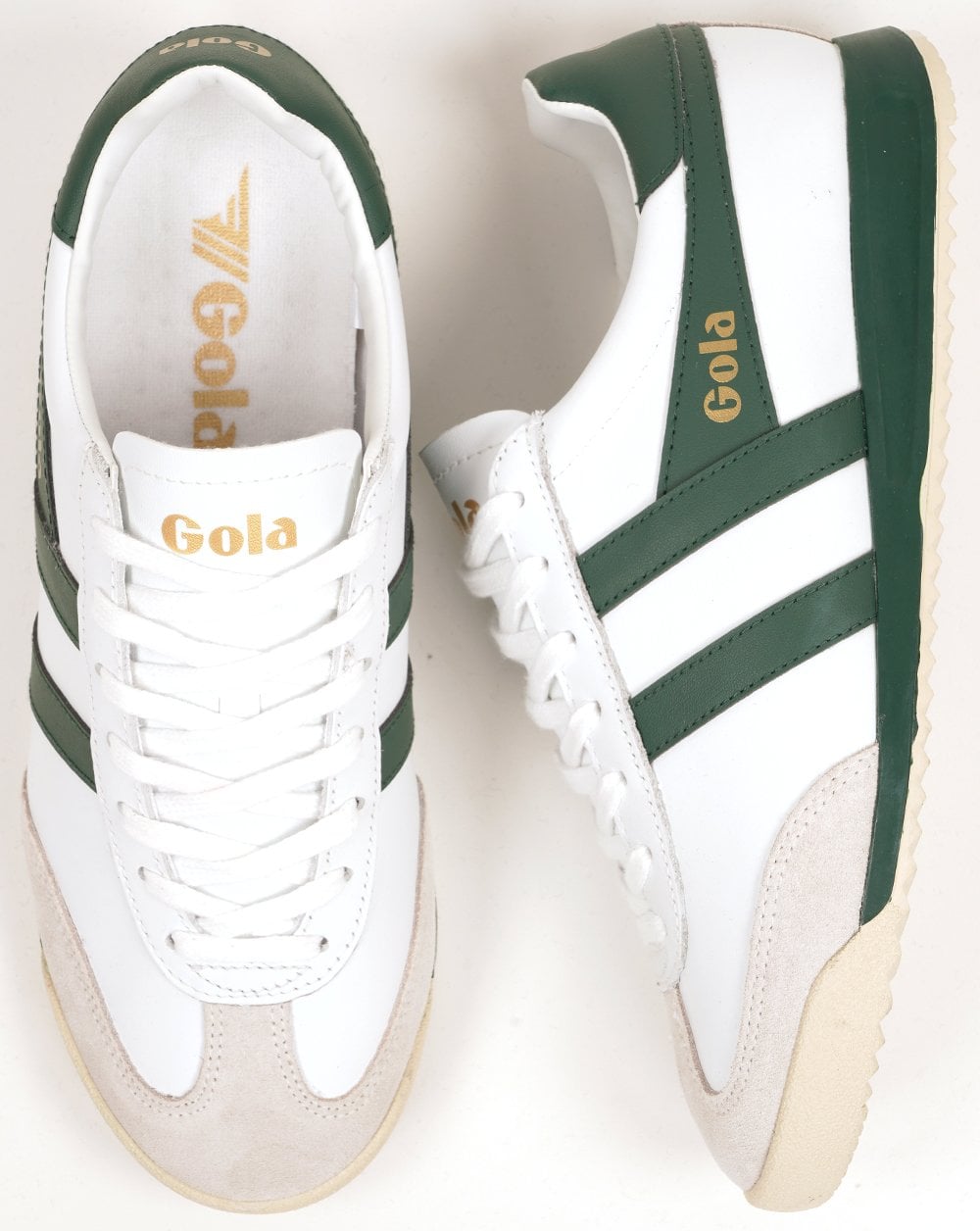 Gola Torpedo Leder-Sneaker Weiß/Immergrün