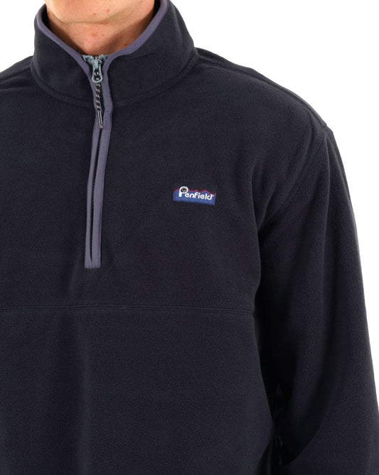 Penfield Penfield Graylock Fleece-Blazer mit Viertelreißverschluss in Marineblau