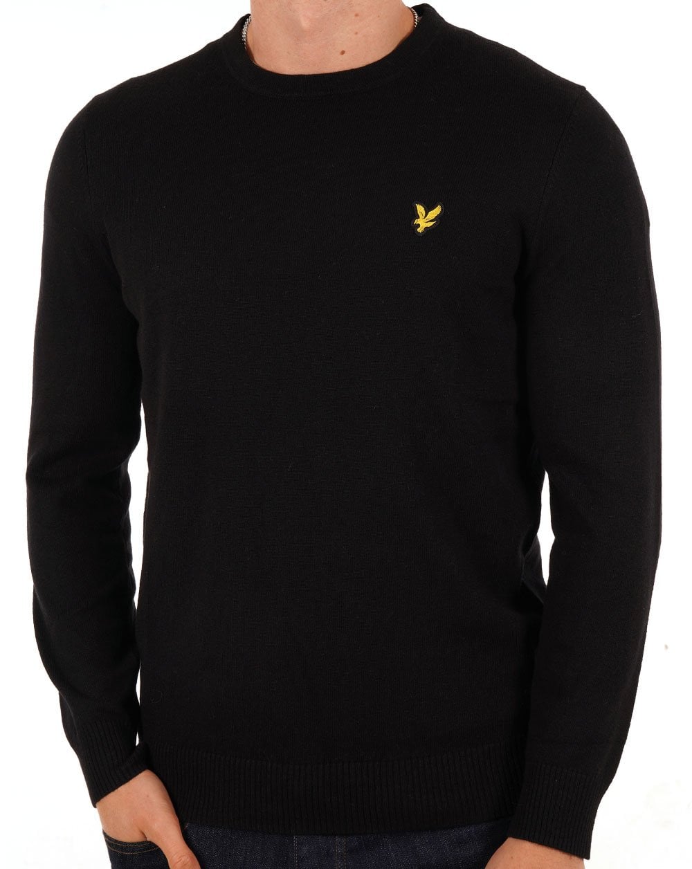Lyle & Scott Cotton Merino Crew Jumper Jet Black
