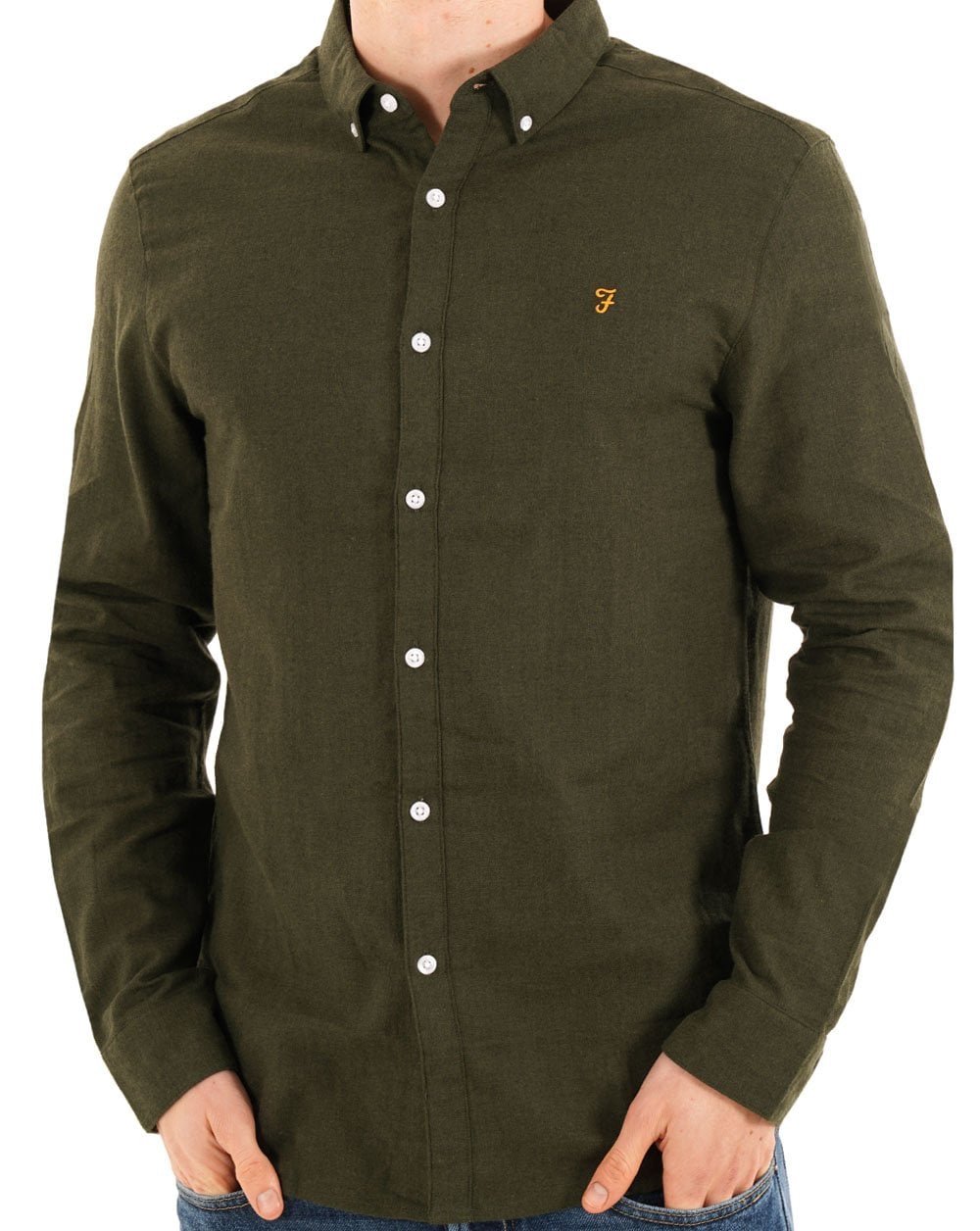 Farah Milners Shirt Evergreen Marl