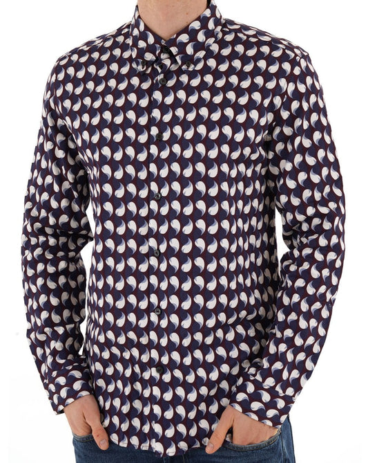 Ben Sherman Ben Sherman Hemd mit Paisley-Geo-Print, Dunkelweinrot