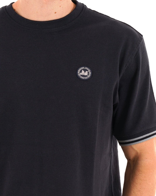 Peaceful Hooligan Peaceful Hooligan Rathbone Piqué T-Shirt Marineblau