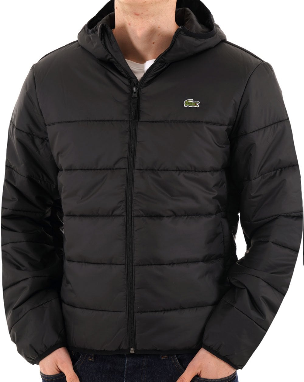 Lacoste Water Repellent Quilted Puffer Jacket Black