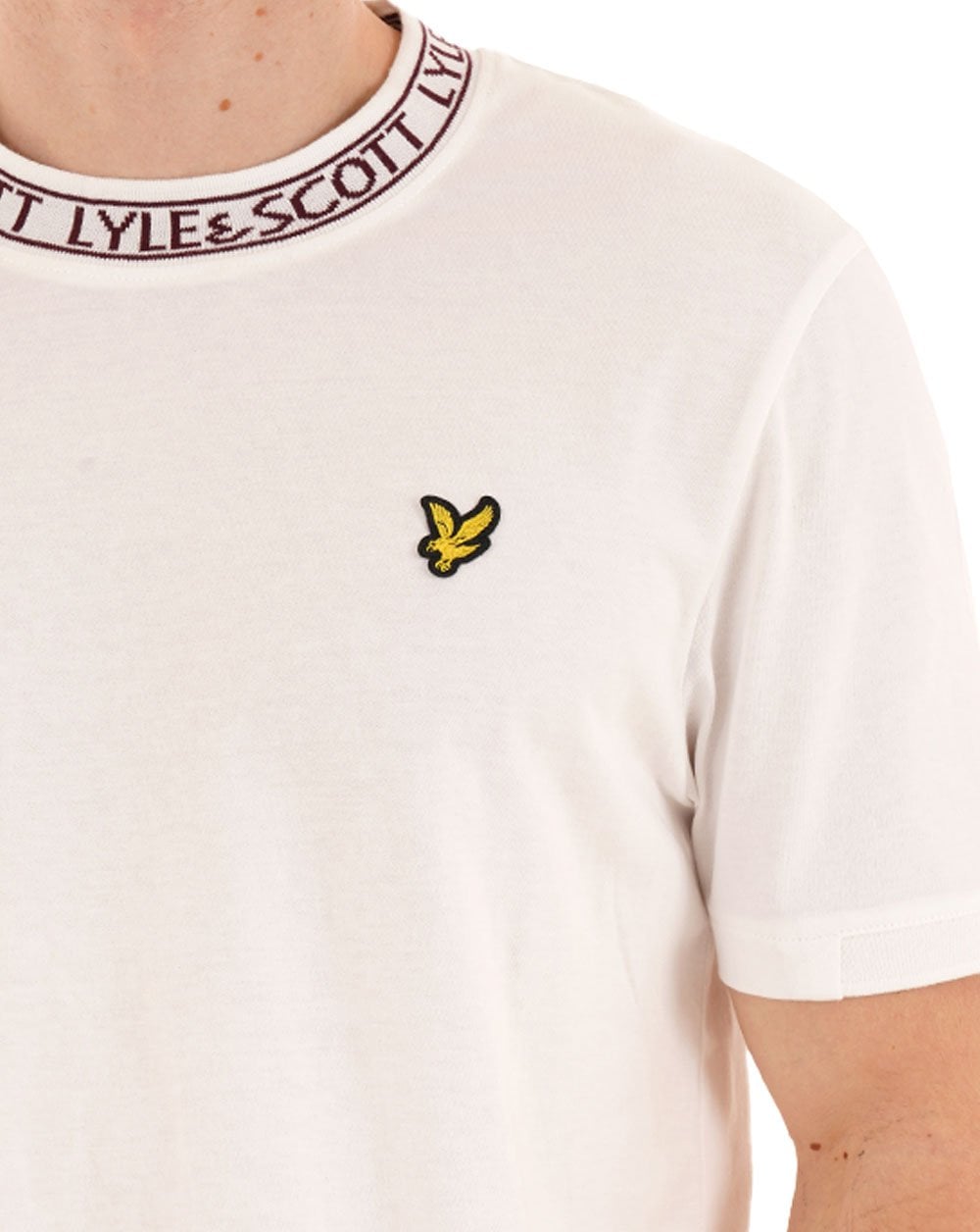 Lyle & Scott Logo Rippstrick-T-Shirt Weiß