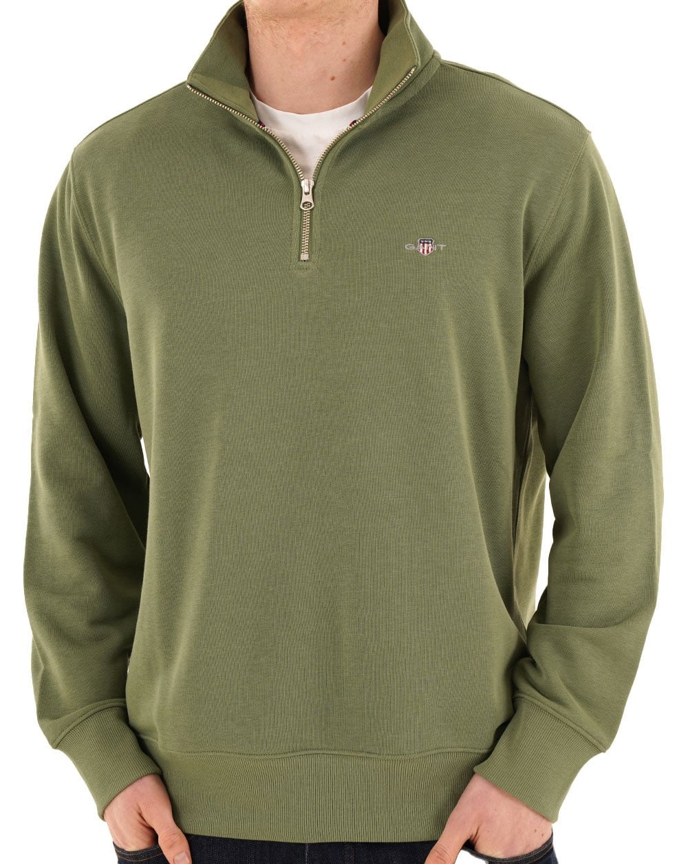 Gant Shield Half Zip Sweatshirt Hellgrün