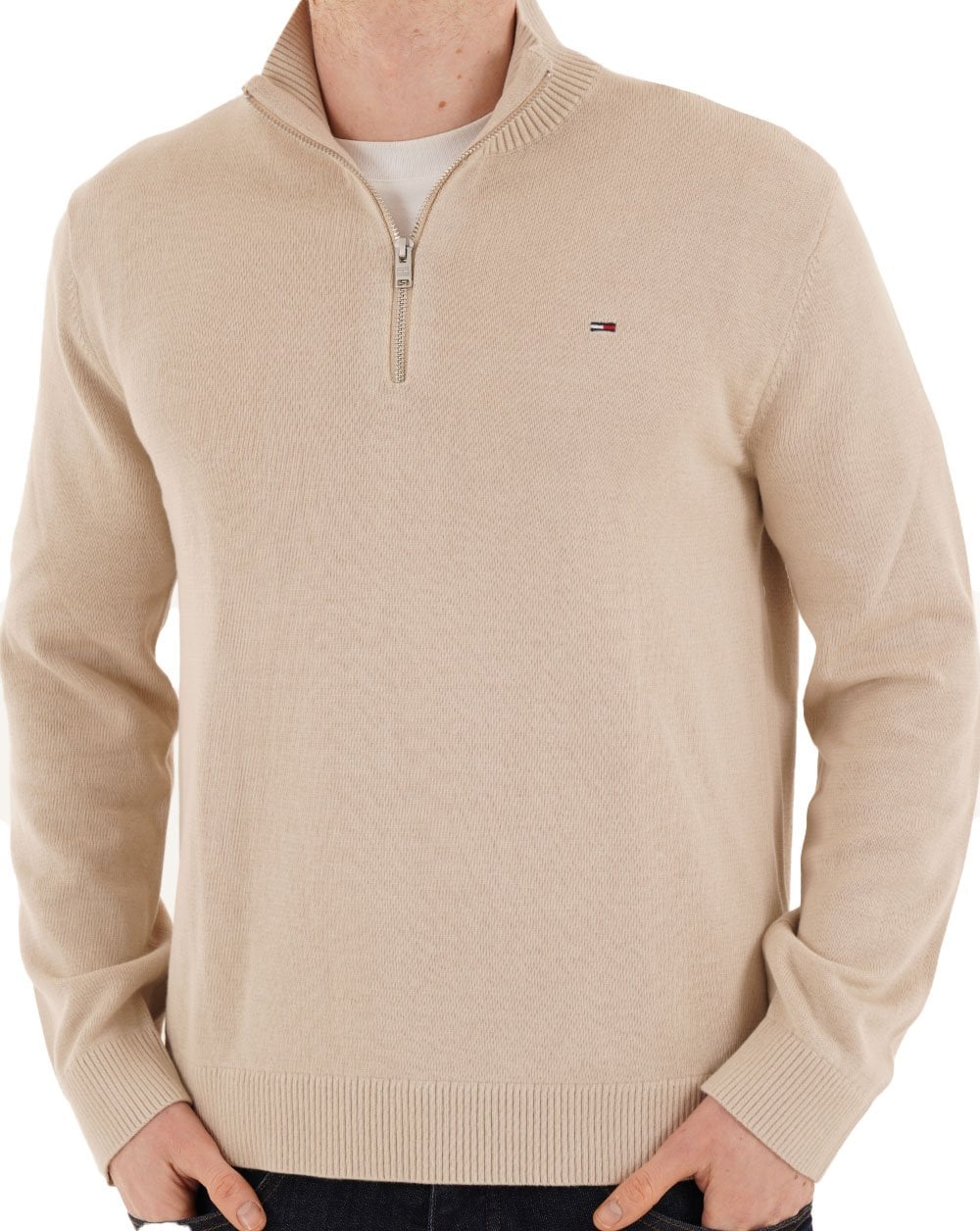 Tommy Jeans Essential Quarter Zip Gulf Sand