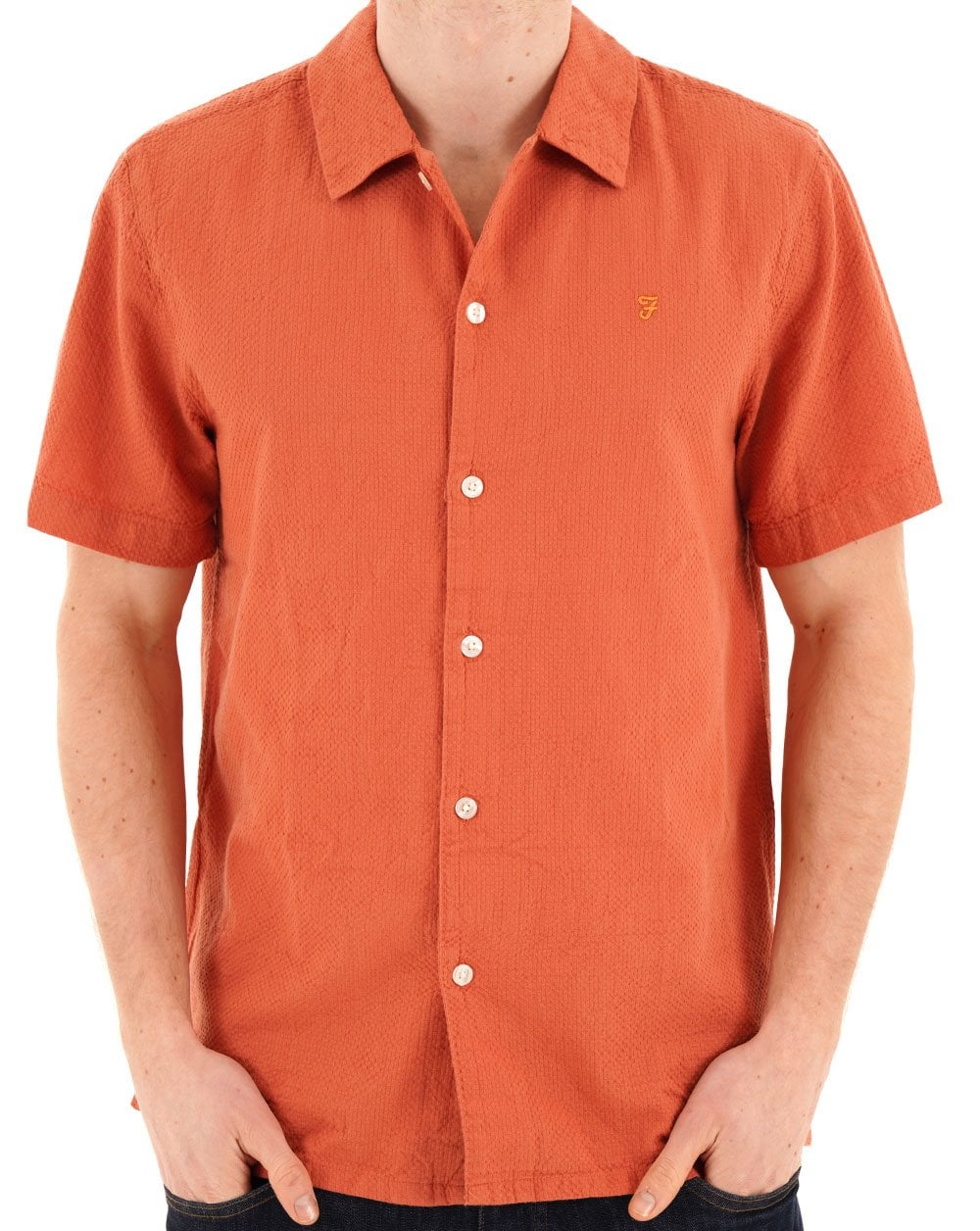 Farah Kirby SS Shirt Coral Reef