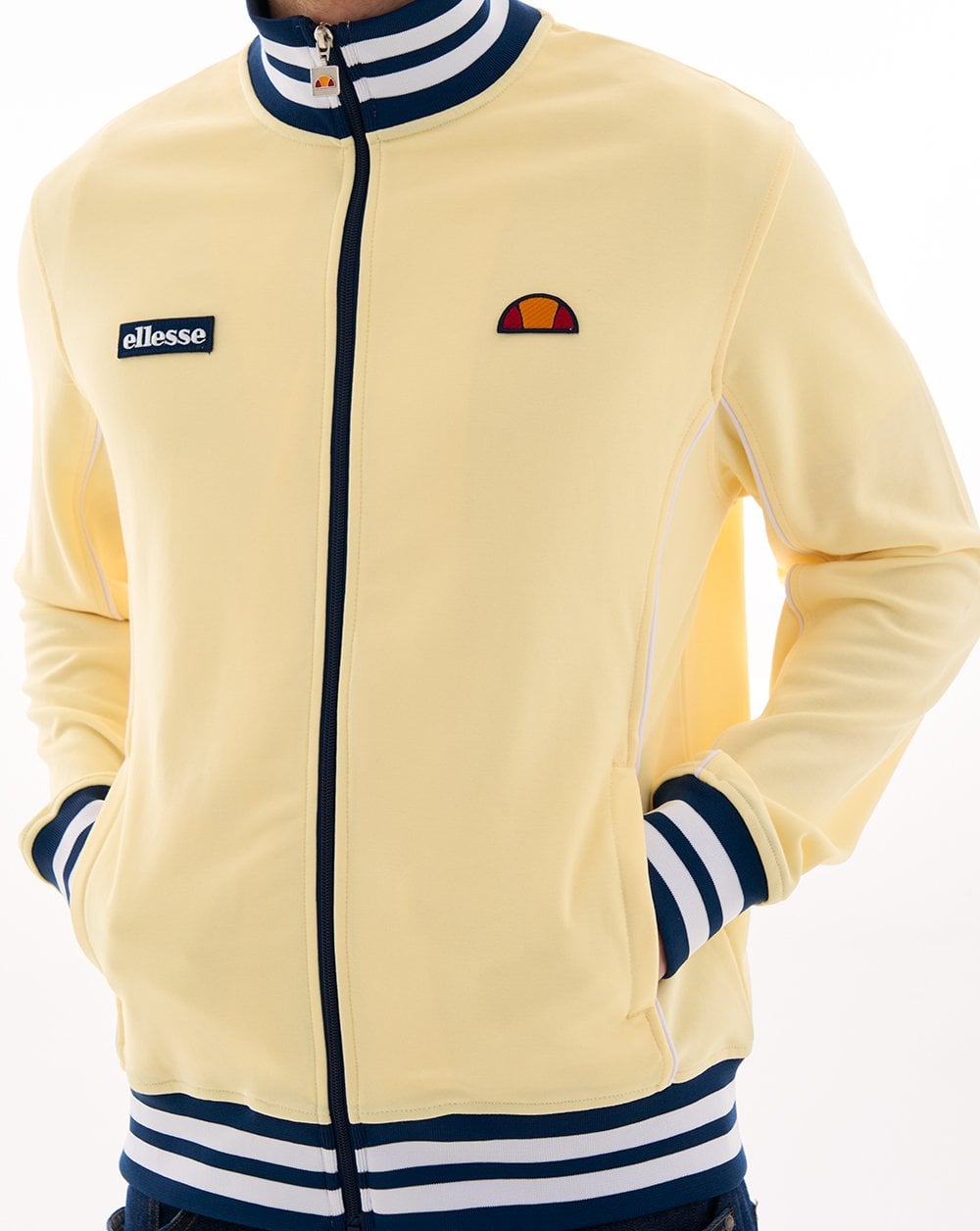 Ellesse Milan Trainingsjacke Hellgelb/Marineblau