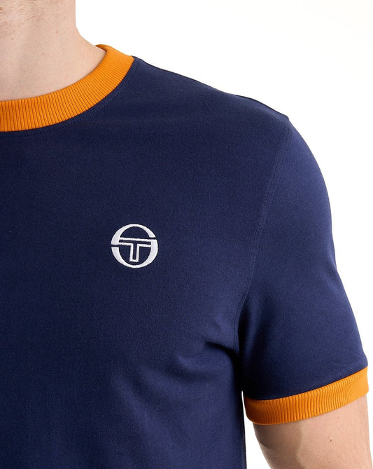 Sergio Tacchini Sergio Tacchini Pro Ringer T-Shirt Marineblau/Orange