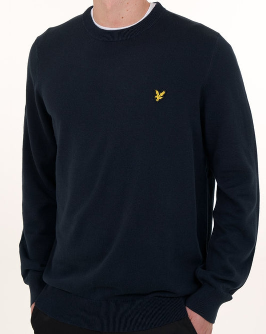 Lyle And Scott Lyle & Scott Baumwollpullover mit Rundhalsausschnitt, Dunkelblau