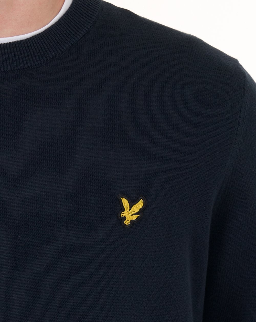 Lyle & Scott Baumwollpullover mit Rundhalsausschnitt, Dunkelblau