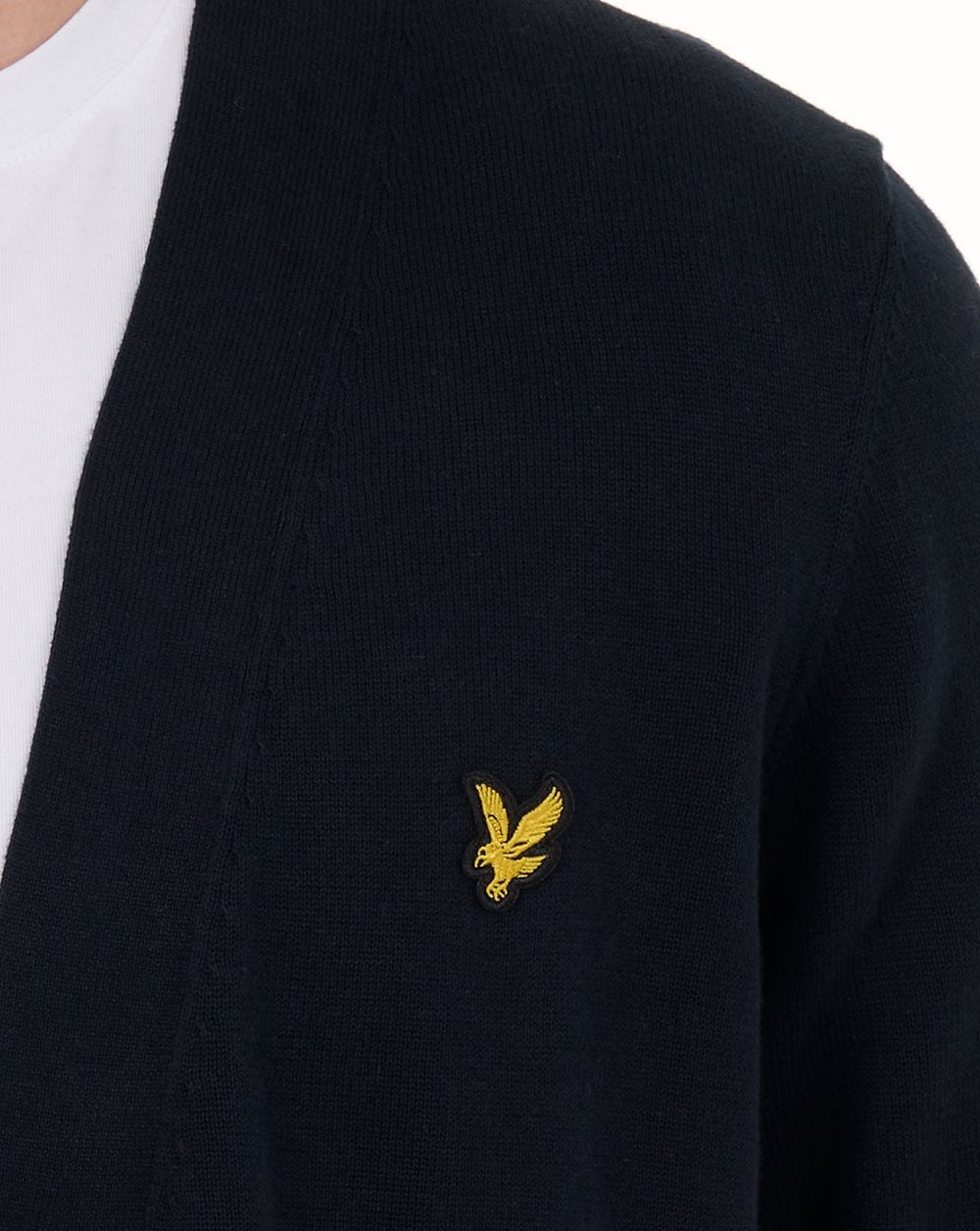 Lyle & Scott Baumwoll-Cardigan mit V-Ausschnitt, Dunkelblau